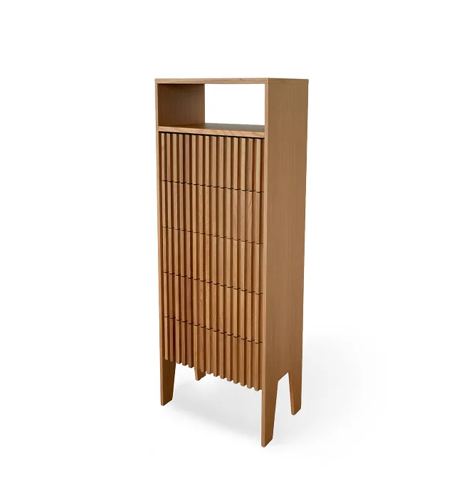 Chest Cabinet with 5 Fluted panel Drawers_1