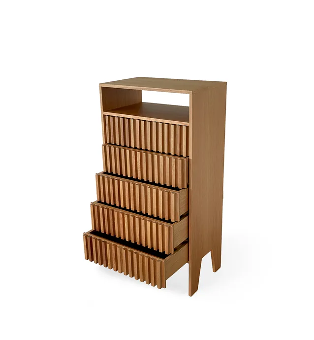 Chest Cabinet with 5 Fluted panel Drawers_2