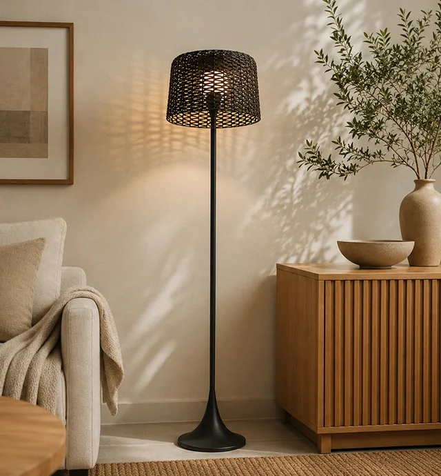 Outdoor Solar Floor Lamp- Black_2