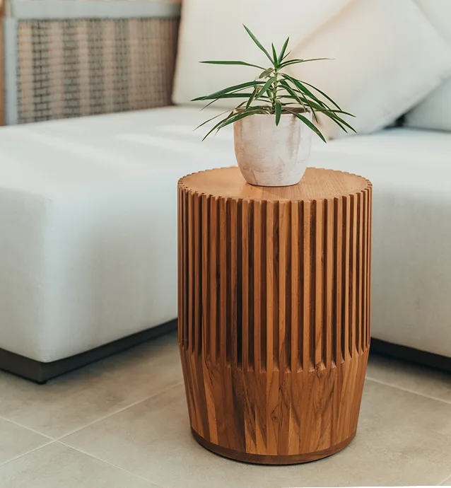 Teak Round Side table_2