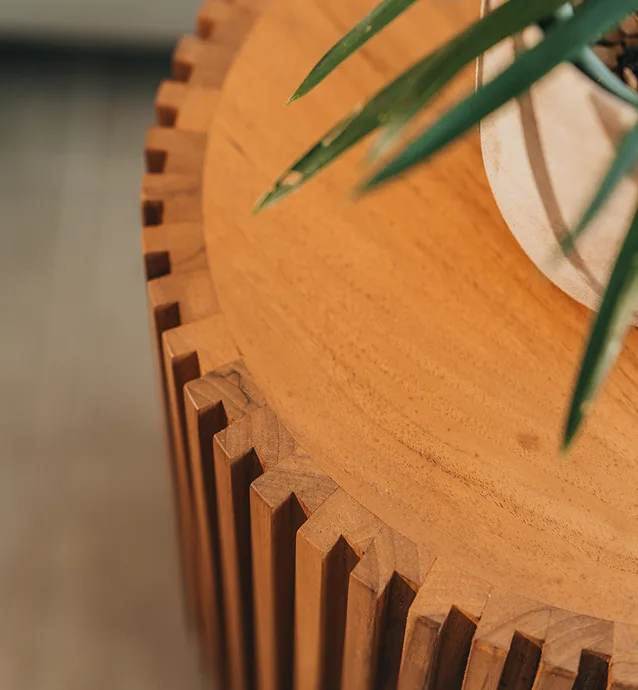 Teak Round Side table_3